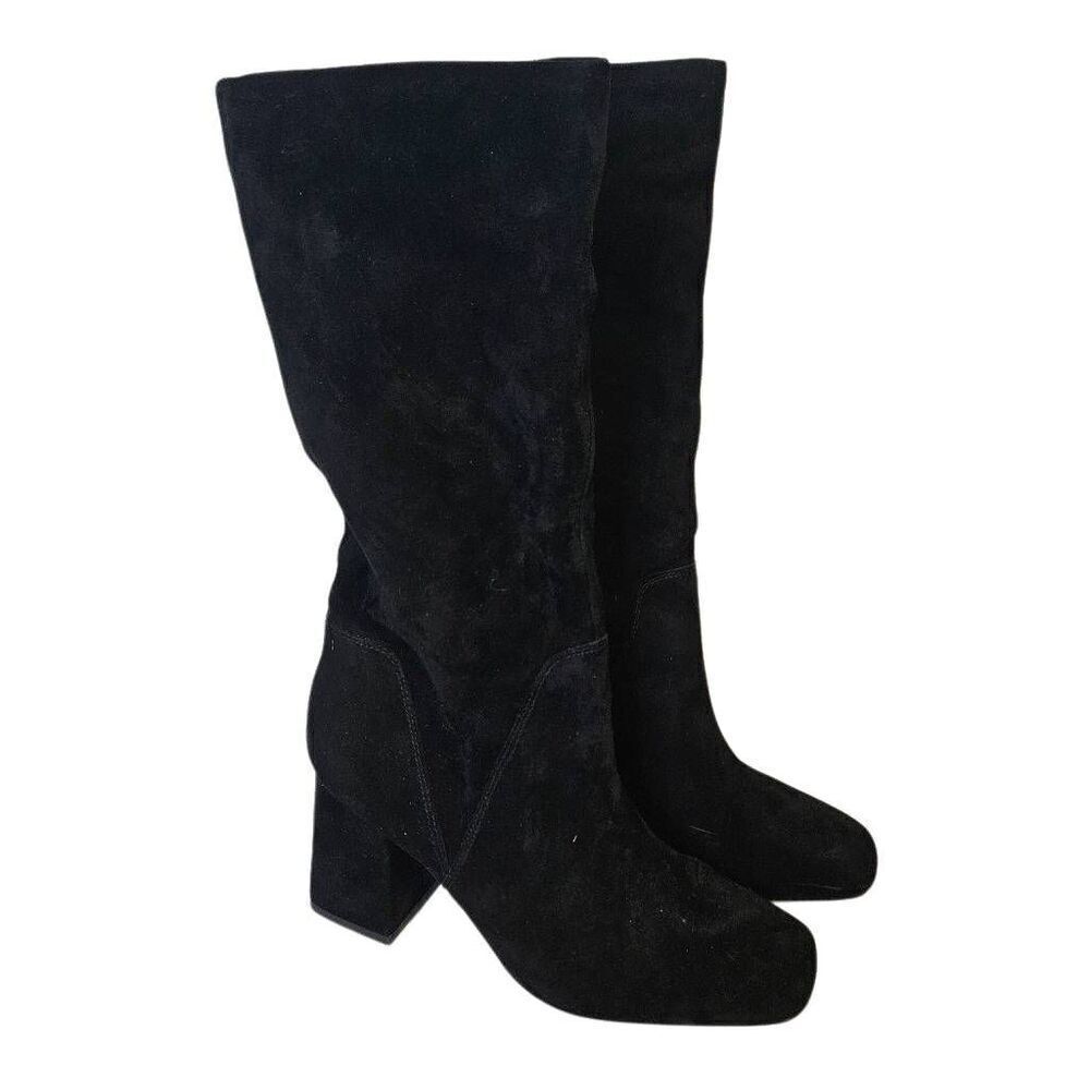Faryl by Farylrobin black suede heeled boots. Size 8.5.